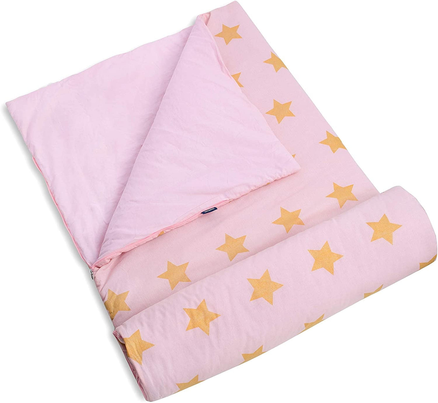 Wildkin Kids Original Sleeping Bag Toddler Girls, 57 x 30 Inches, Pink, Stars