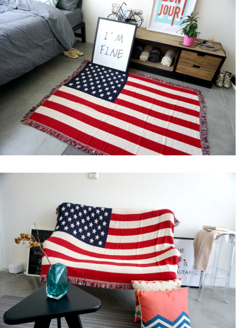 Vintage Country Plaid Double-Sided Sofa Blanket