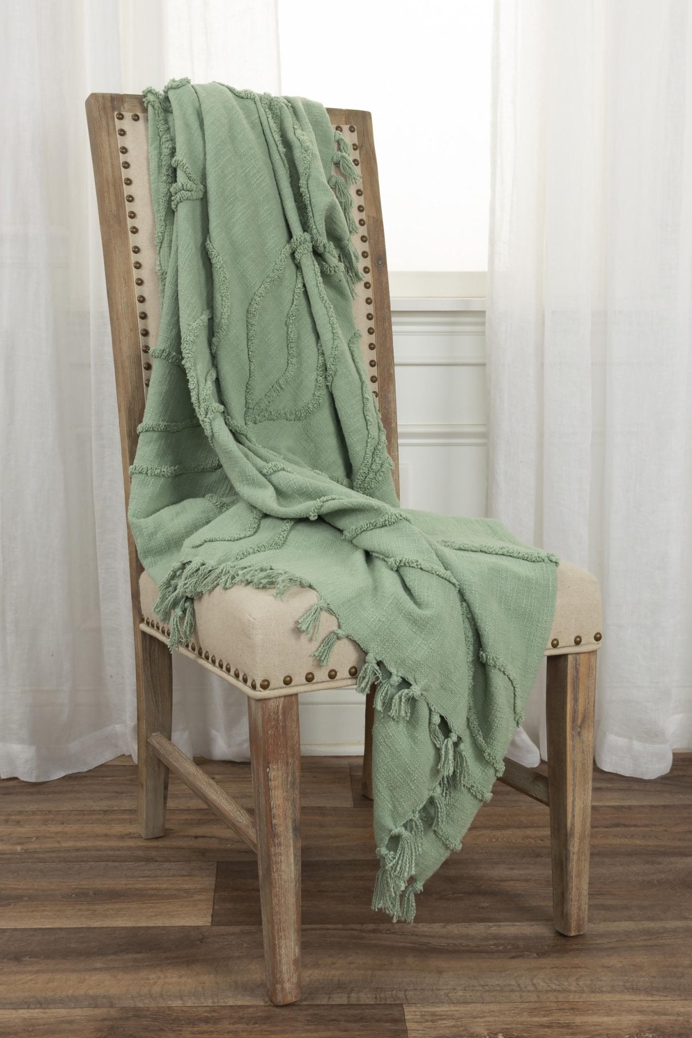 Woven Botanical 100% Woven Textured Cotton Throw - Throw Blankets