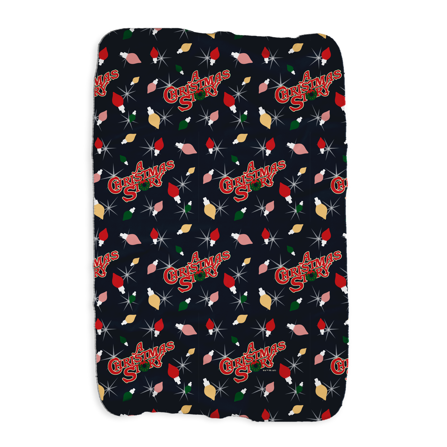 A Christmas Story Lights Sherpa Blanket