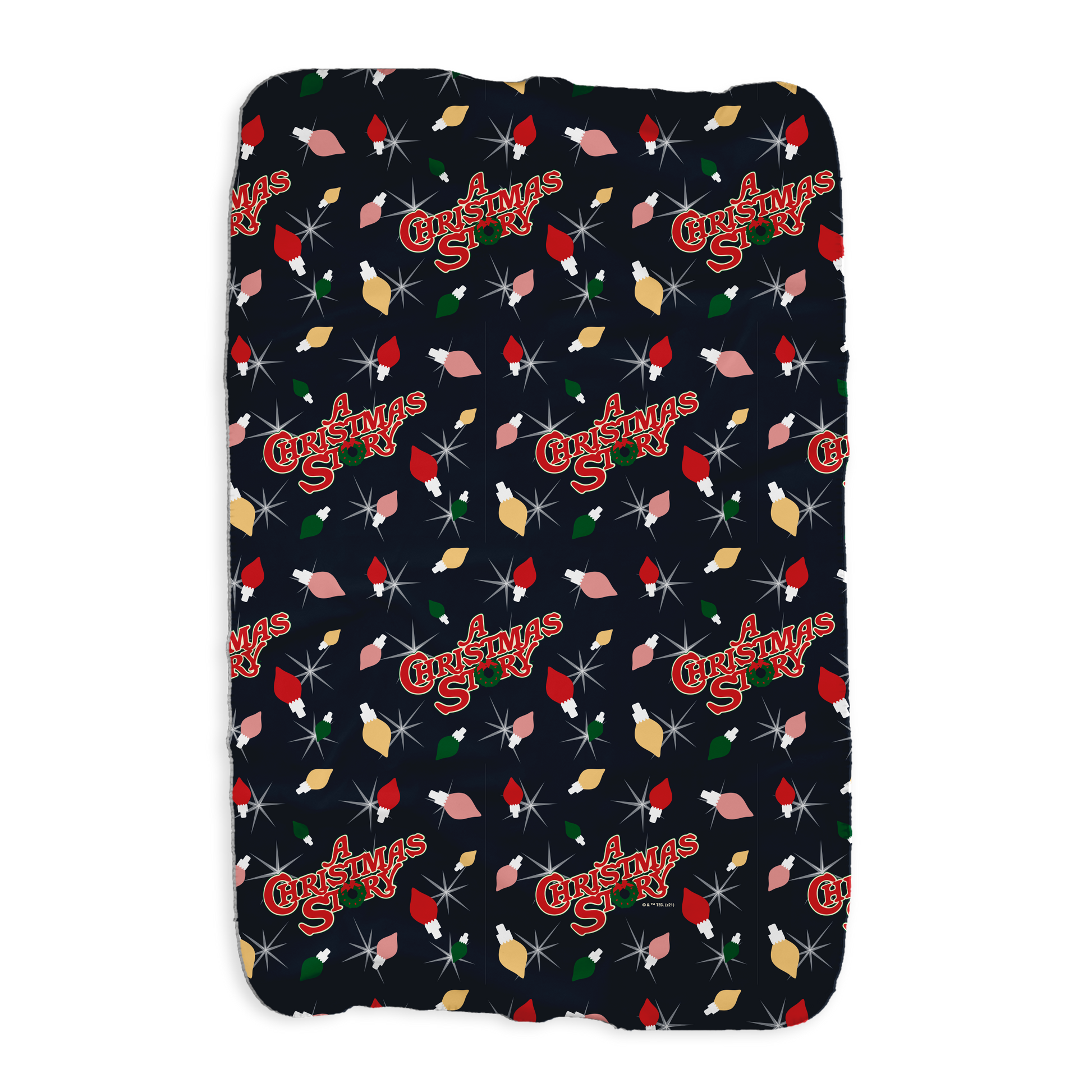 A Christmas Story Lights Sherpa Blanket