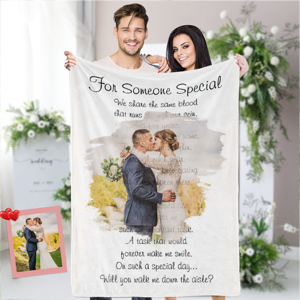 Wedding Photo Blanket Gift Custom Anniversary Gift Wedding Story Blanket