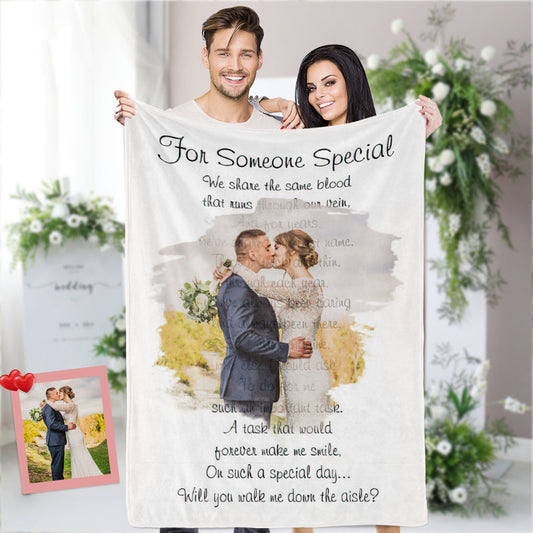 Wedding Photo Blanket Gift Custom Anniversary Gift Wedding Story Blanket