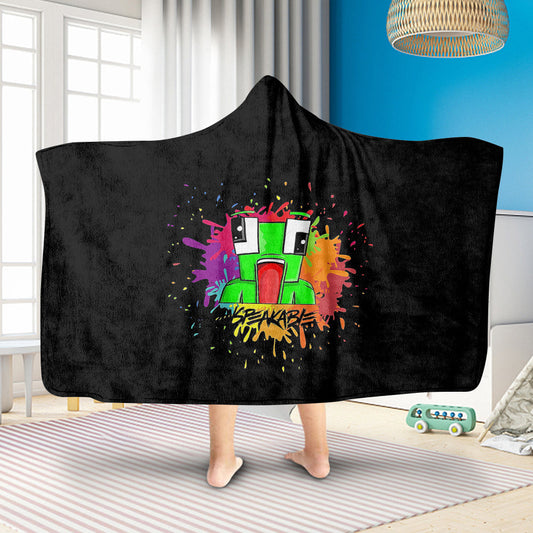 Unspekable Kids Game Hoodie Blanket, Colorful Frog Hooded Blanket
