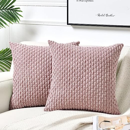 2 Packs Boho Cream Decorative Throw Pillow Covers 18x18 Inch for Couch Bed Sofa