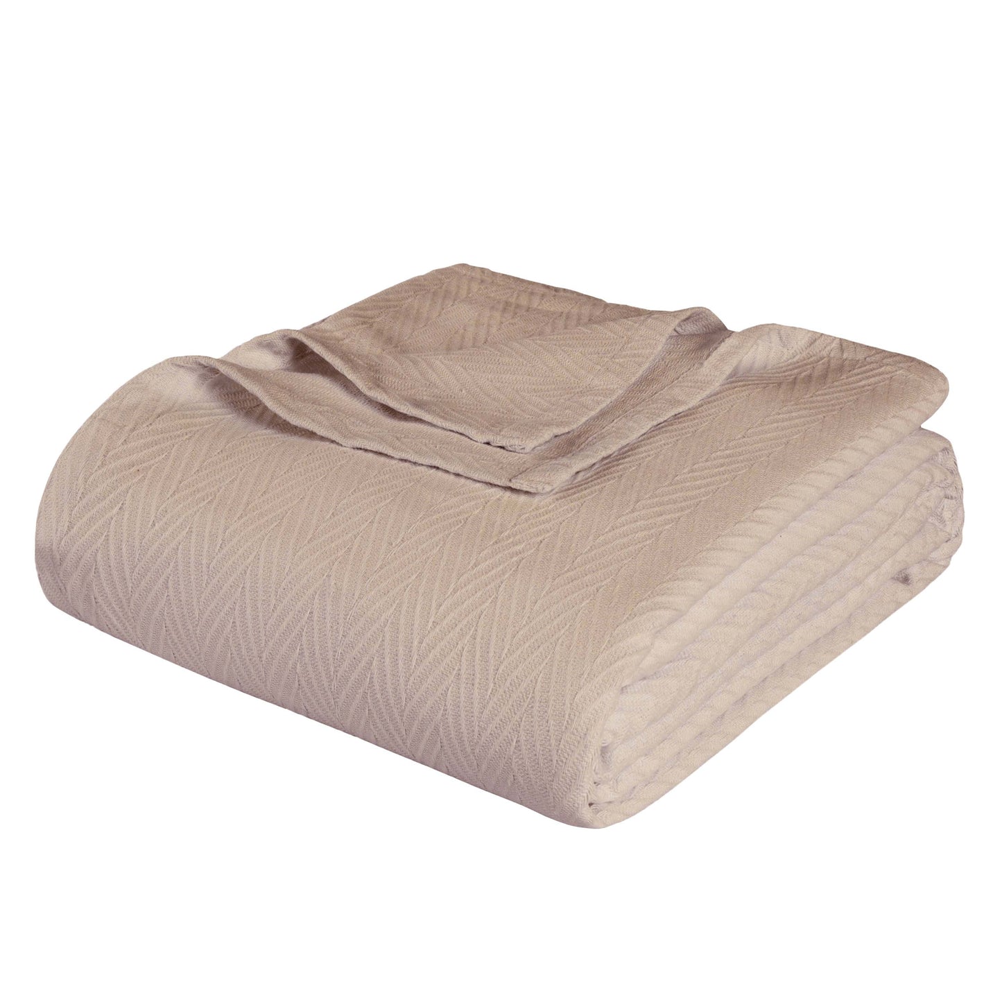 All-Season Chevron Cotton Bed Blanket & Sofa Throw - Khaki