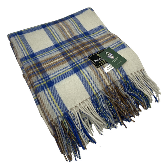 "Stewart Muted Blue" Wool Blend Blanket