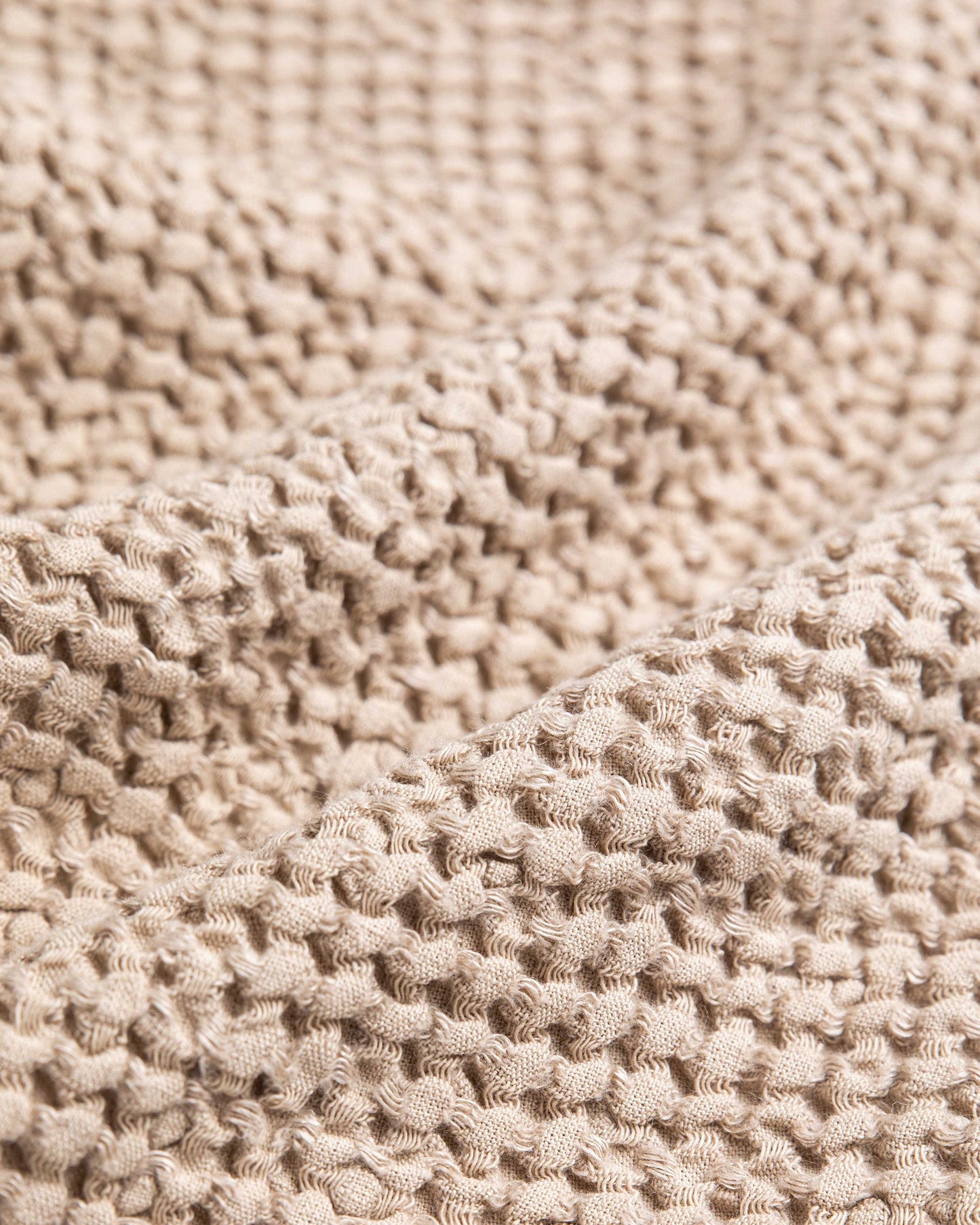 Waffle linen couch cover in Beige