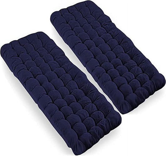 Zone Tech Outdoor Camping Cot Pads Mattress - Classic Navy Blue Comfortable Thicker Cotton Sleeping Cot Lightweight Waterproof Bottom Pad Mattress for Adult, Kid (Navy Blue 2-Pack)