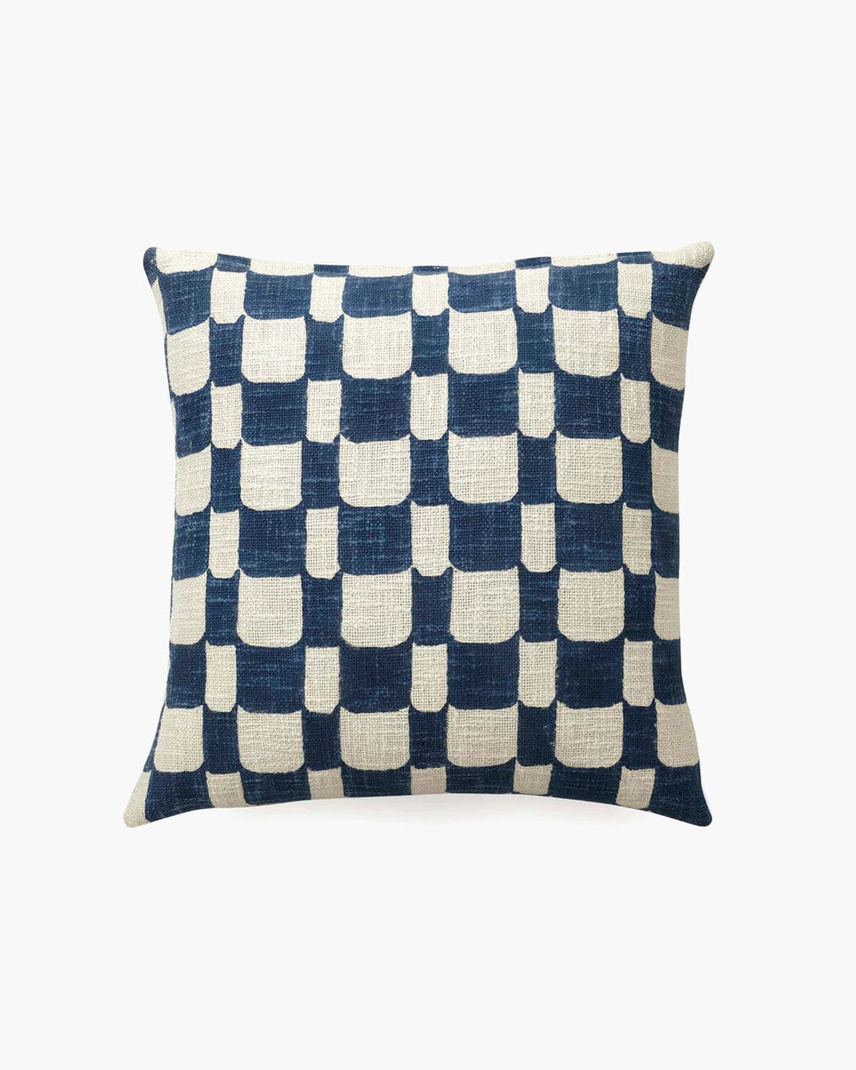 Aakar Checkered Throw Pillow Throw Pillows Casa Amarosa Indigo Without Insert
