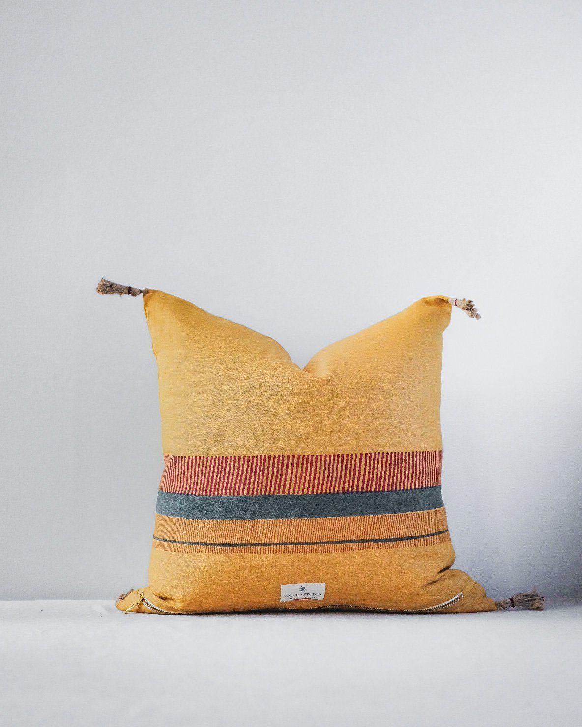 Aditi Linen Throw PIllow Cover - Yellow