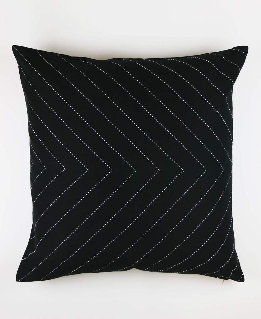 Arrow Stitch Throw Pillow Throw Pillows Anchal Charcoal