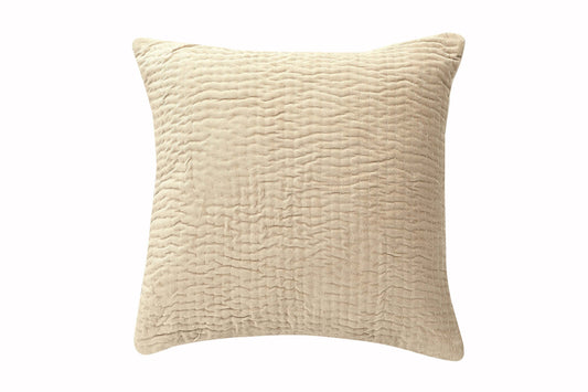 Casa Amarosa Velvet Kantha Handmade Pillow Biscotti -18x18 CUSHIONS Casa Amarosa