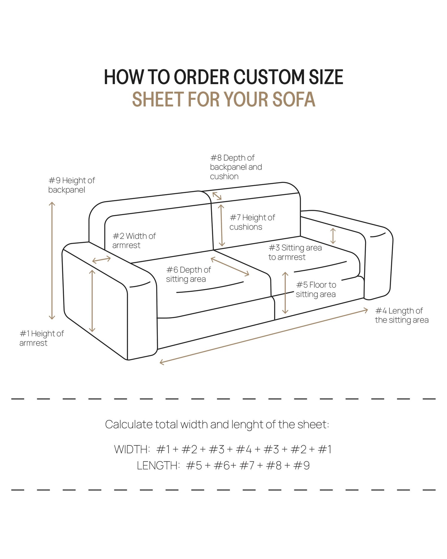 Waffle linen couch cover in Dark gray