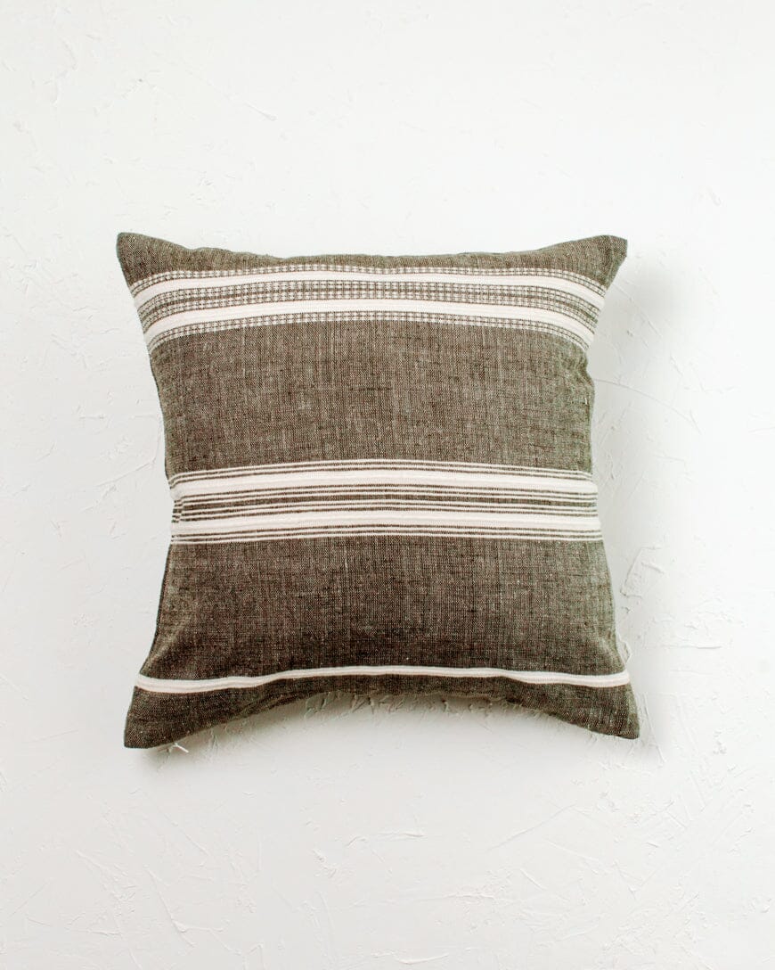 Creative Women 18" Aden Throw Pillow Cover - Grey with Natural Throw Pillows Creative Women