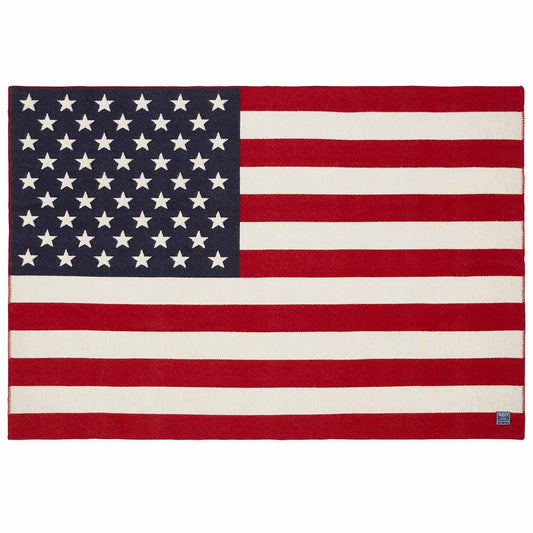 1 American Flag Wool Throw  -  Red/White/Navy
