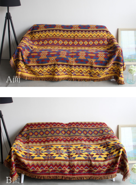 Vintage Country Plaid Double-Sided Sofa Blanket