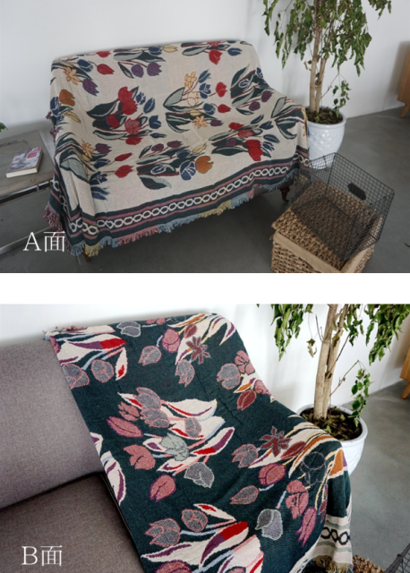 Vintage Country Plaid Double-Sided Sofa Blanket