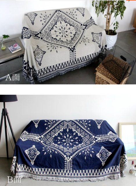 Vintage Country Plaid Double-Sided Sofa Blanket