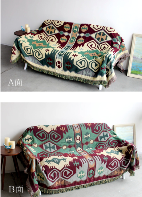 Vintage Country Plaid Double-Sided Sofa Blanket