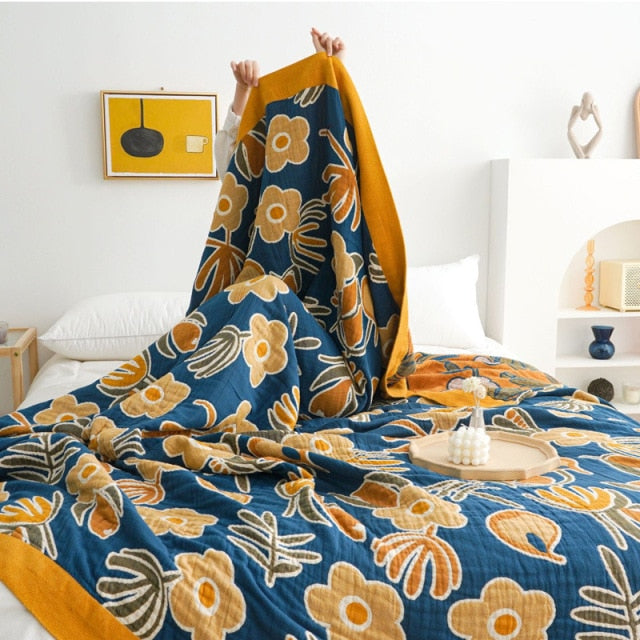 100% Cotton Breathable Throw Soft Blanket