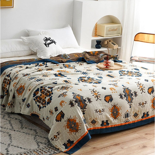 100% Cotton Breathable Throw Soft Blanket