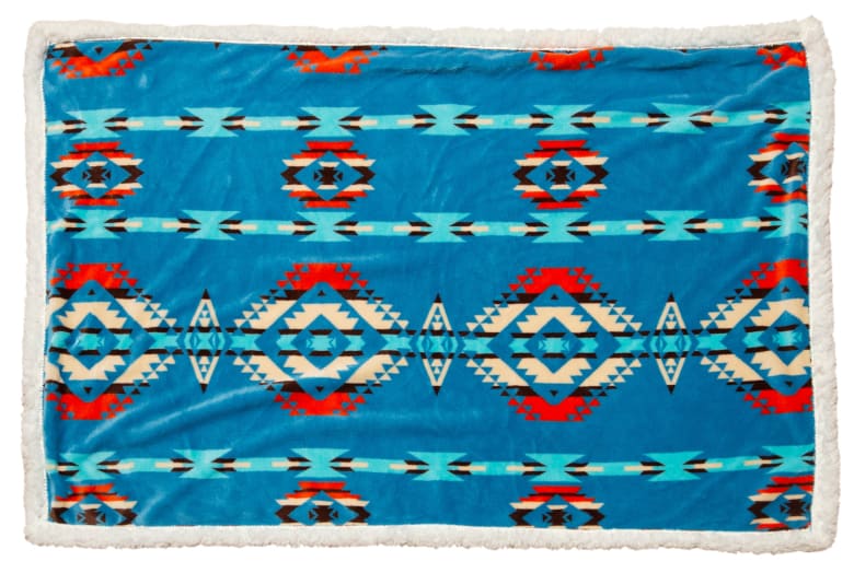 Turquoise Southwest Dog Blanket - Large - Dog Blankets