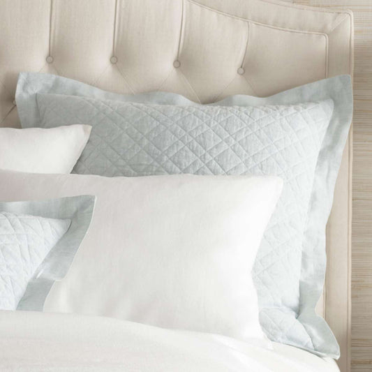 Washed Linen Sky Quilted Sham