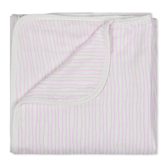 Wave Muslin Baby Quilt Blanket | Lavender