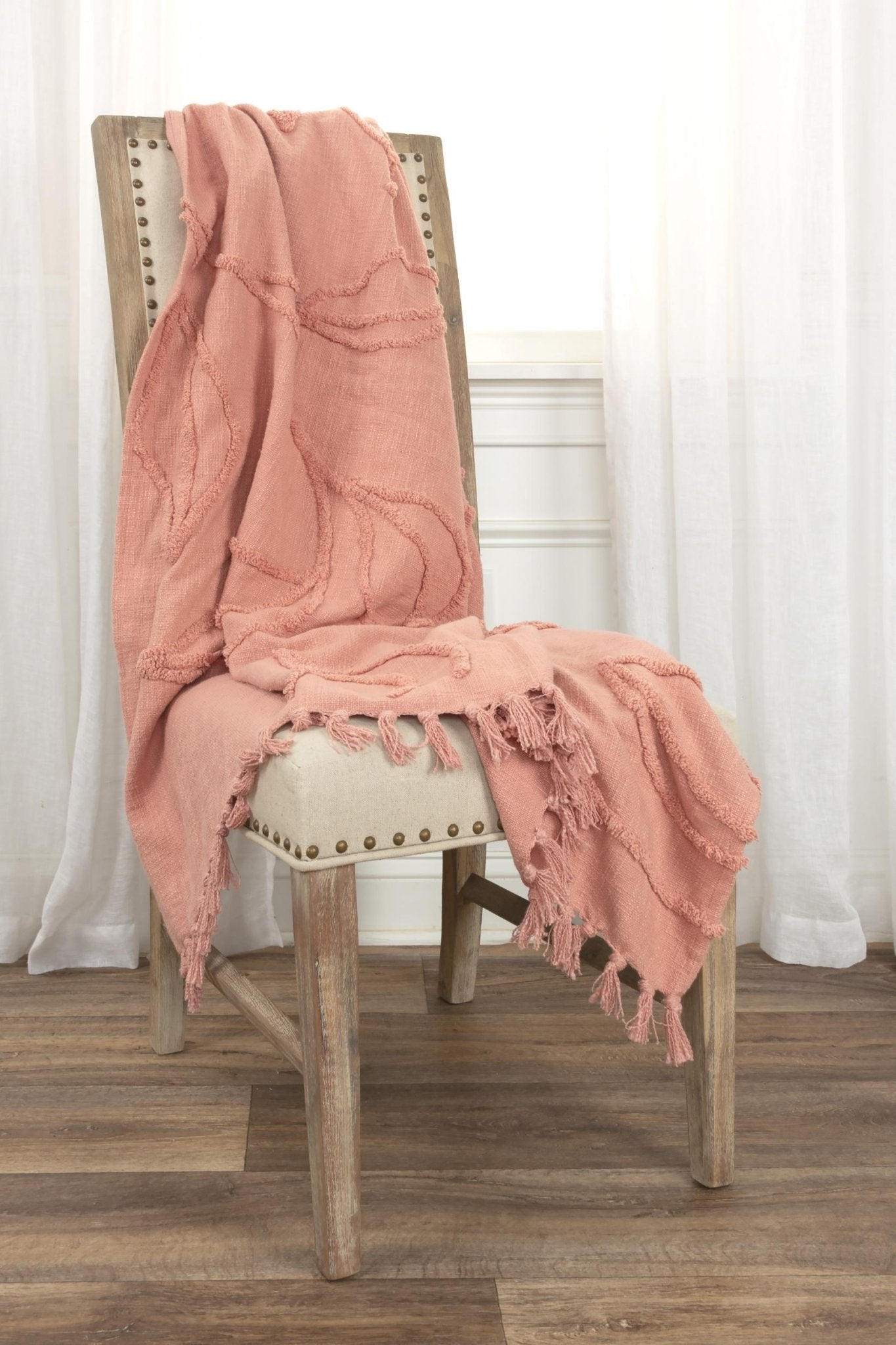 Woven Botanical 100% Woven Textured Cotton Throw - Throw Blankets