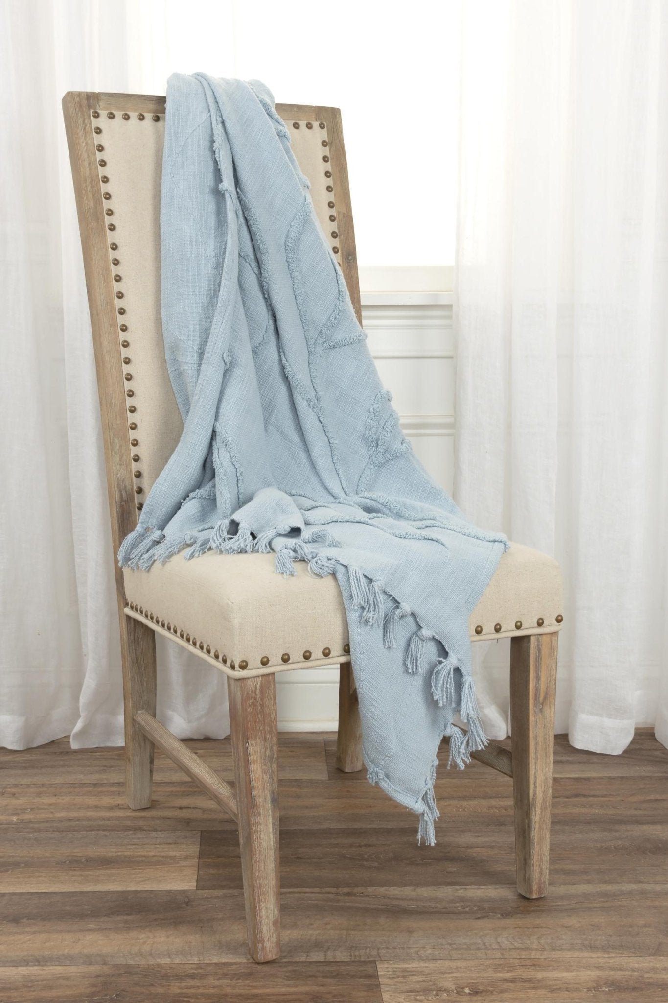 Woven Botanical 100% Woven Textured Cotton Throw - Throw Blankets