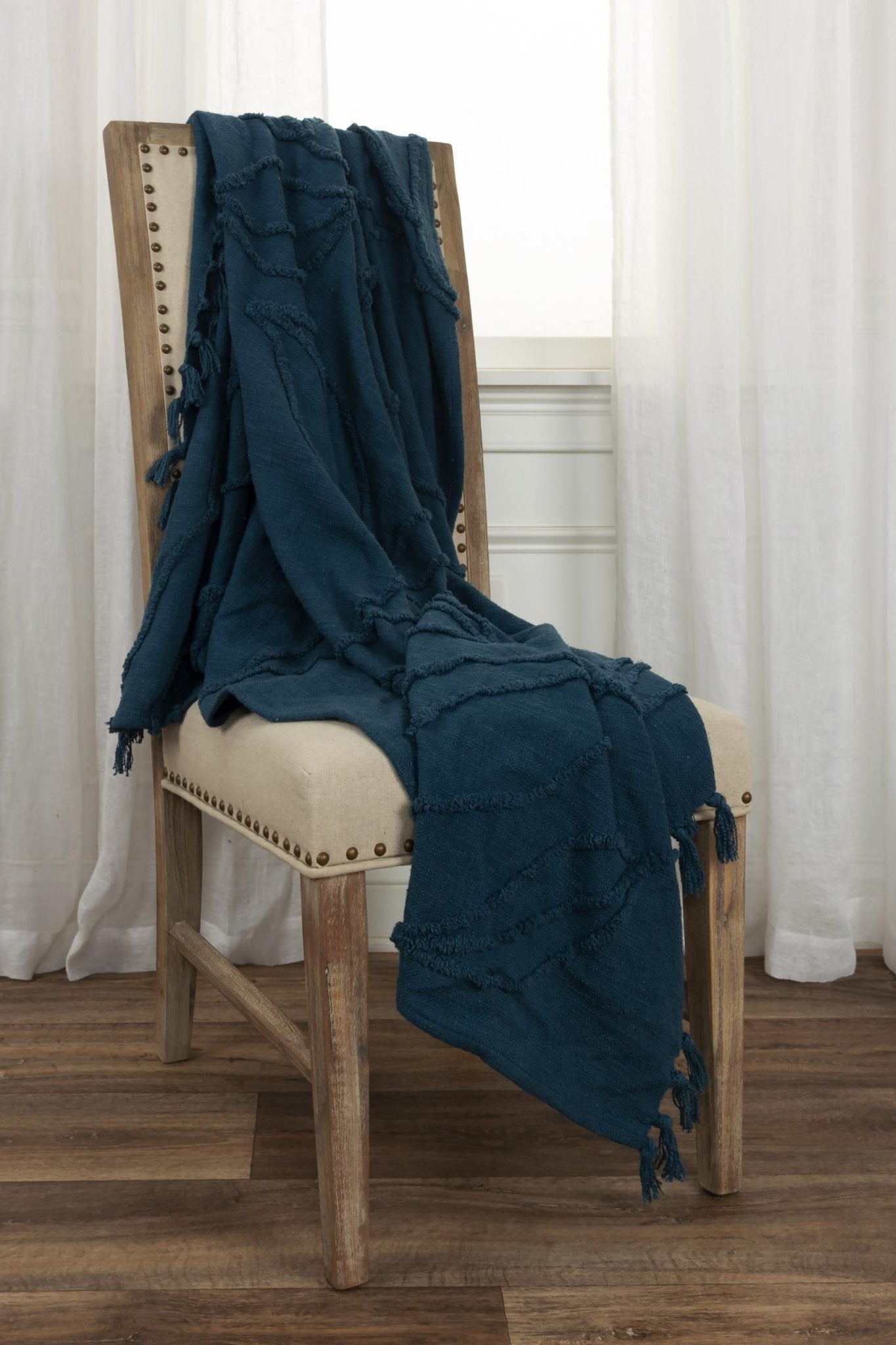 Woven Botanical 100% Woven Textured Cotton Throw - Throw Blankets